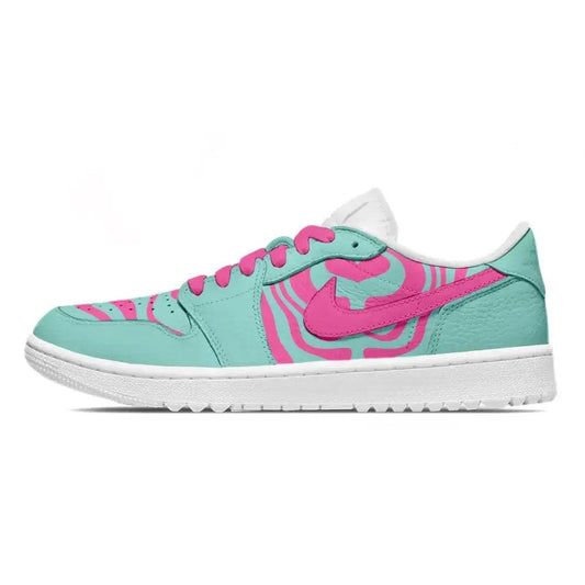 aqua-abstract-jordan-1-golf-shoes-sneakers-401 - GOLF LEAGUE