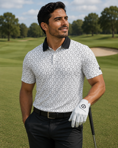 Back the Badge Performance Golf Polo - White
