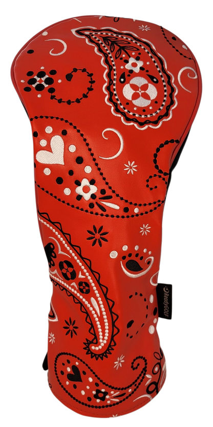 Red Bandana Embroidered Driver Headcover by ReadyGOLF
