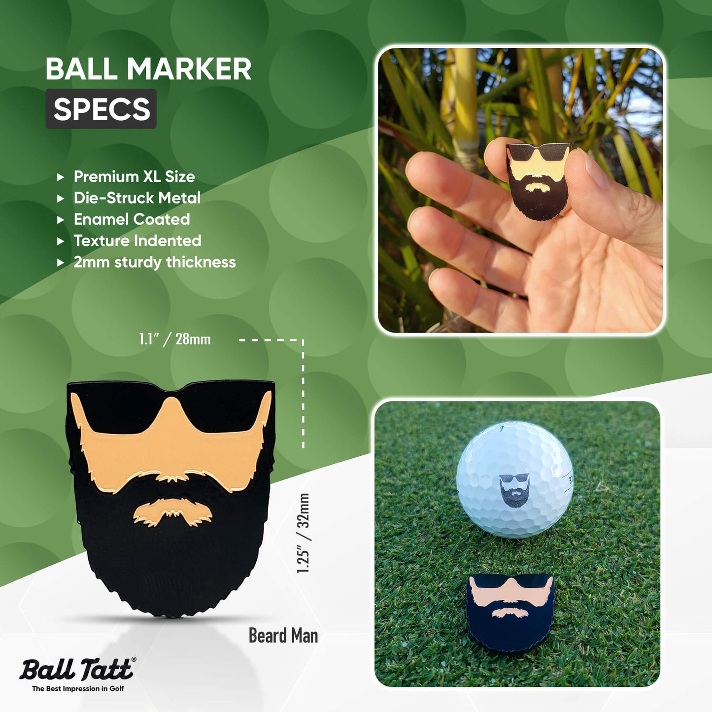 Beard Man Hat Clip Set