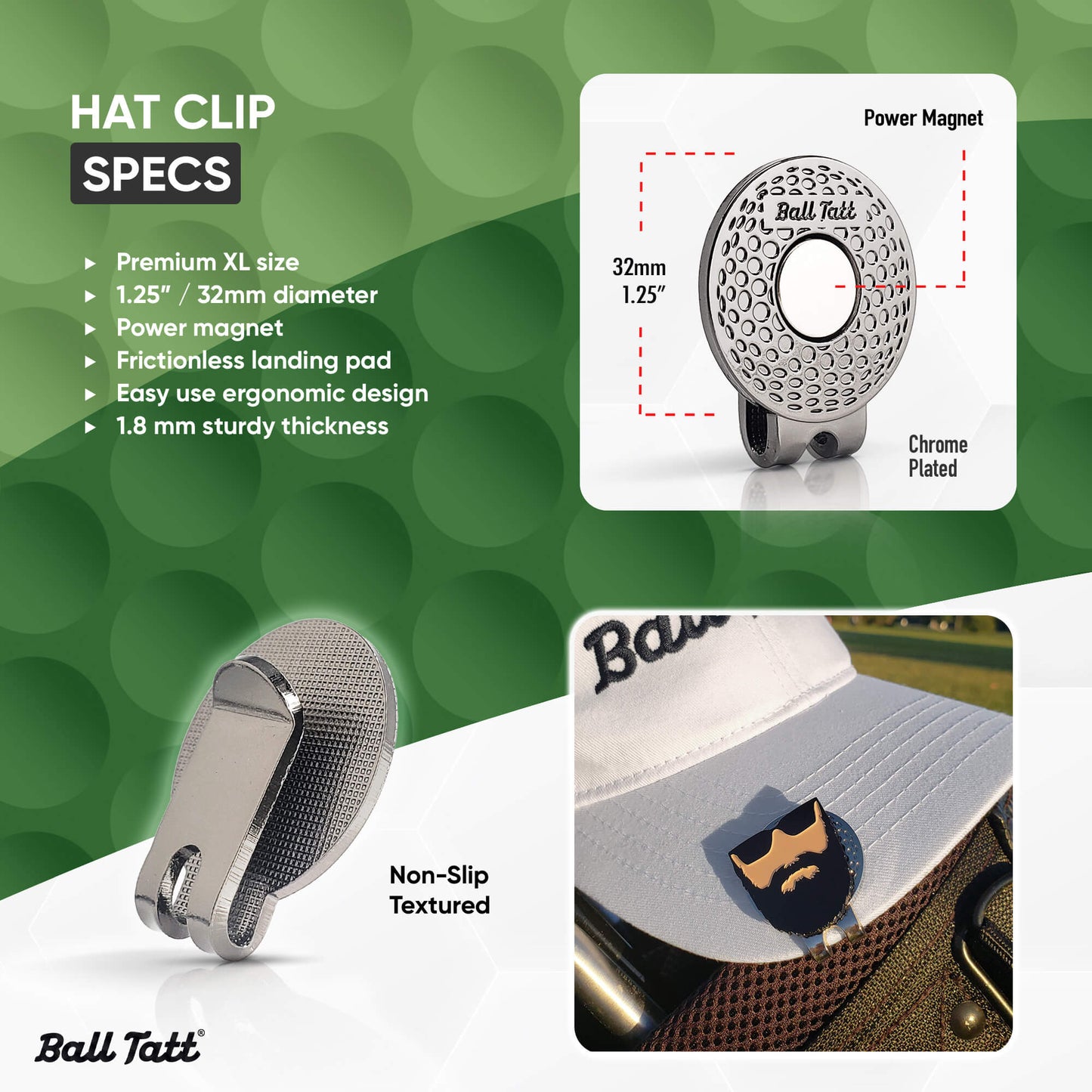 Beard Man Hat Clip Set