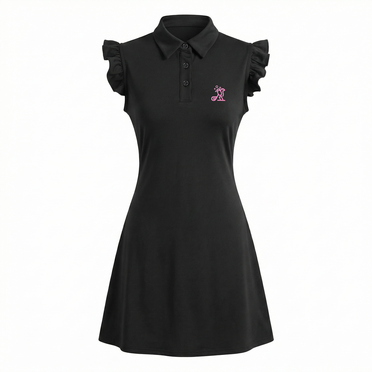 Birdie Boss Women's Black Golf Dress | Sleeveless Performance Golf Dress