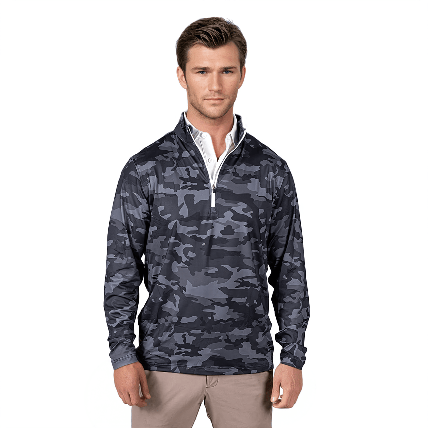 Black Camo Men's Q-Zip