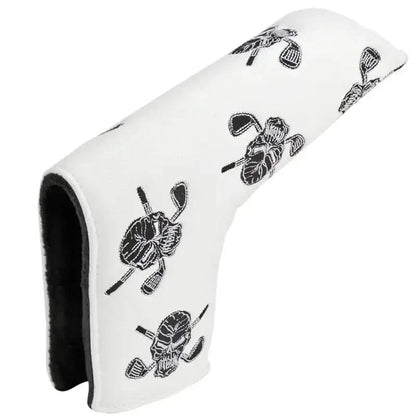 Dancing Skulls Putter Cover - Blade Style (White/Black)