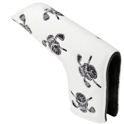 Dancing Skulls Putter Cover - Blade Style (White/Black)