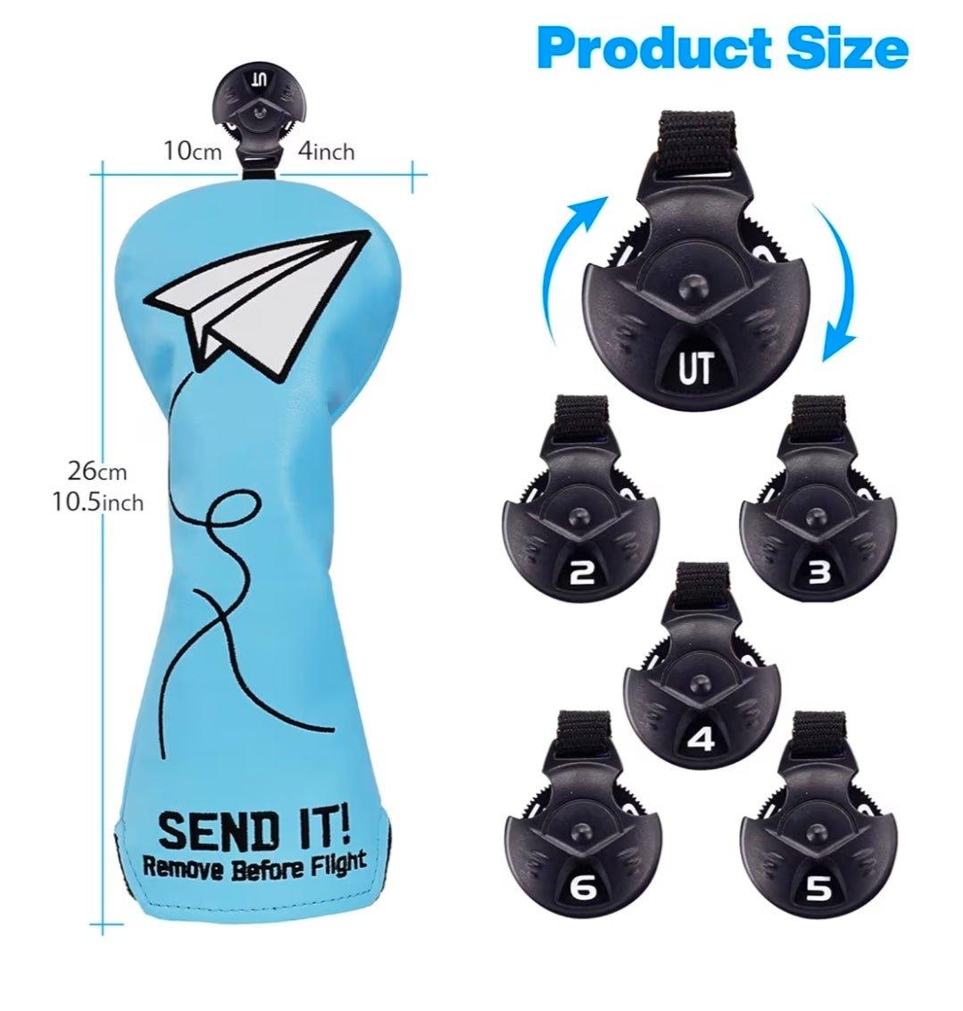 Blue Paper Airplane SEND IT! Headcover