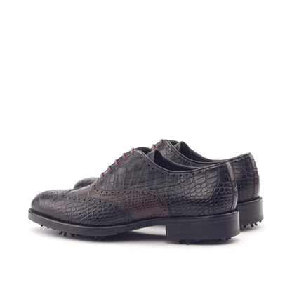 bobby-full-brogue-golf-shoes-ii-wholesale-black-crocodile-patterned-475 - GOLF LEAGUE