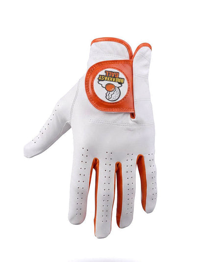 Breakfast Ball Cabretta Leather Golf Glove | Premium Golf Glove with Magnetic Ball Marker | Left & Right Hand | Standard & Cadet Sizes