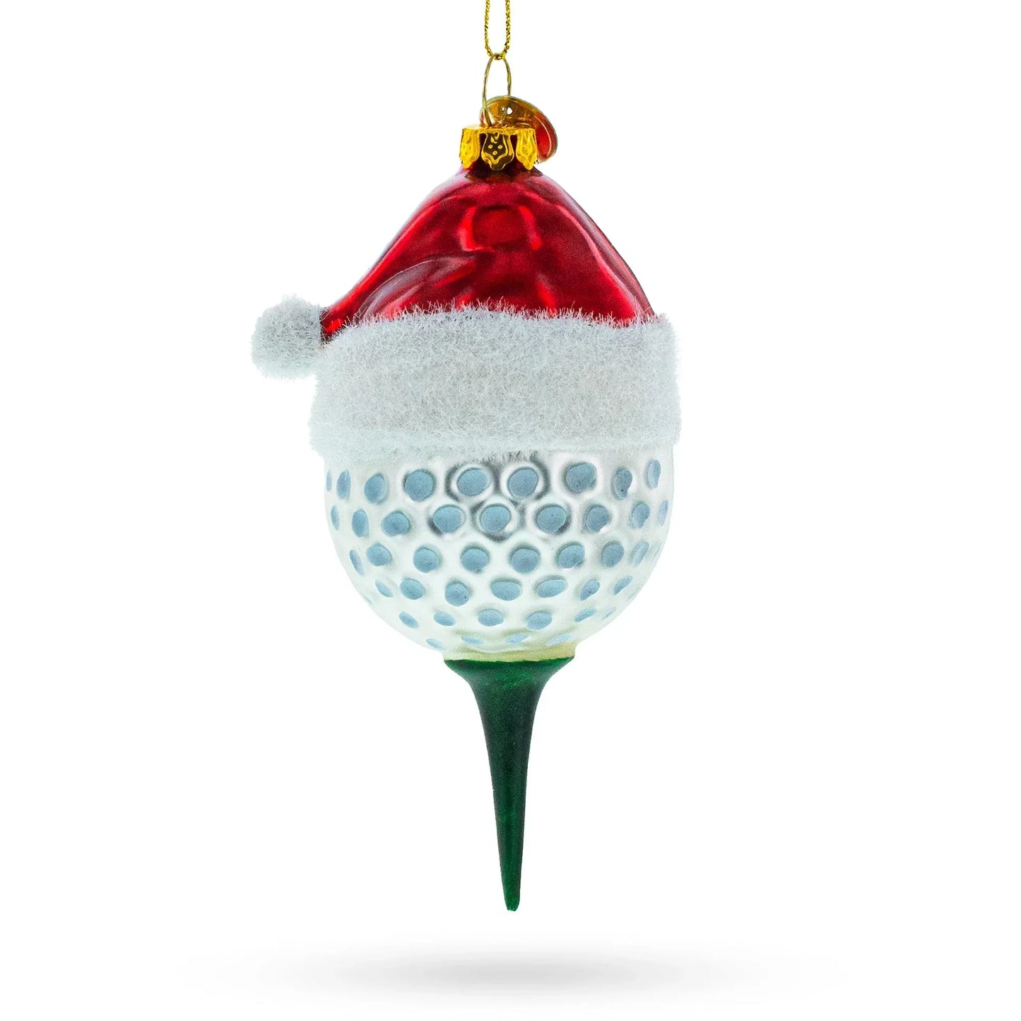 Golf Ball with Holiday Cheer Glass Christmas Ornament - GOLF LEAGUE