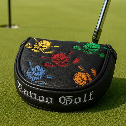 Dancing Skulls Putter Cover (Black/Multicolor)