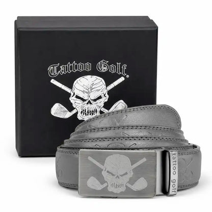 Leather Ratchet Belt - One Size Fits Most (Grey)