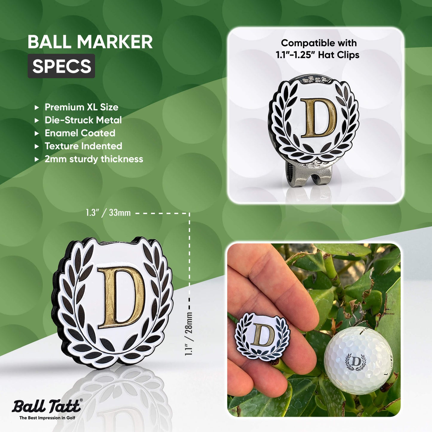 D Monogram w/ Ball Marker