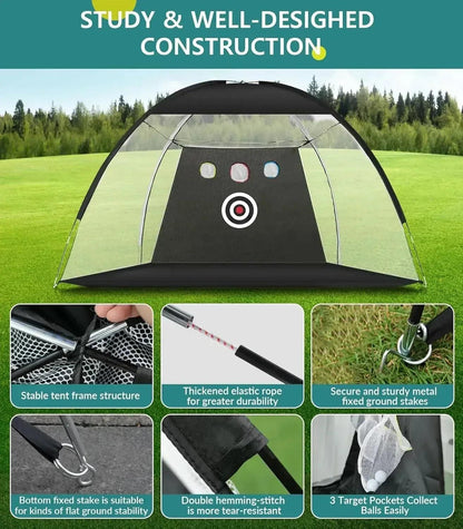 dcutie-10x7ft-golf-practice-net-with-tri-turf-mat-target-carry-bag-for-backyard-training-118442 - GOLF LEAGUE