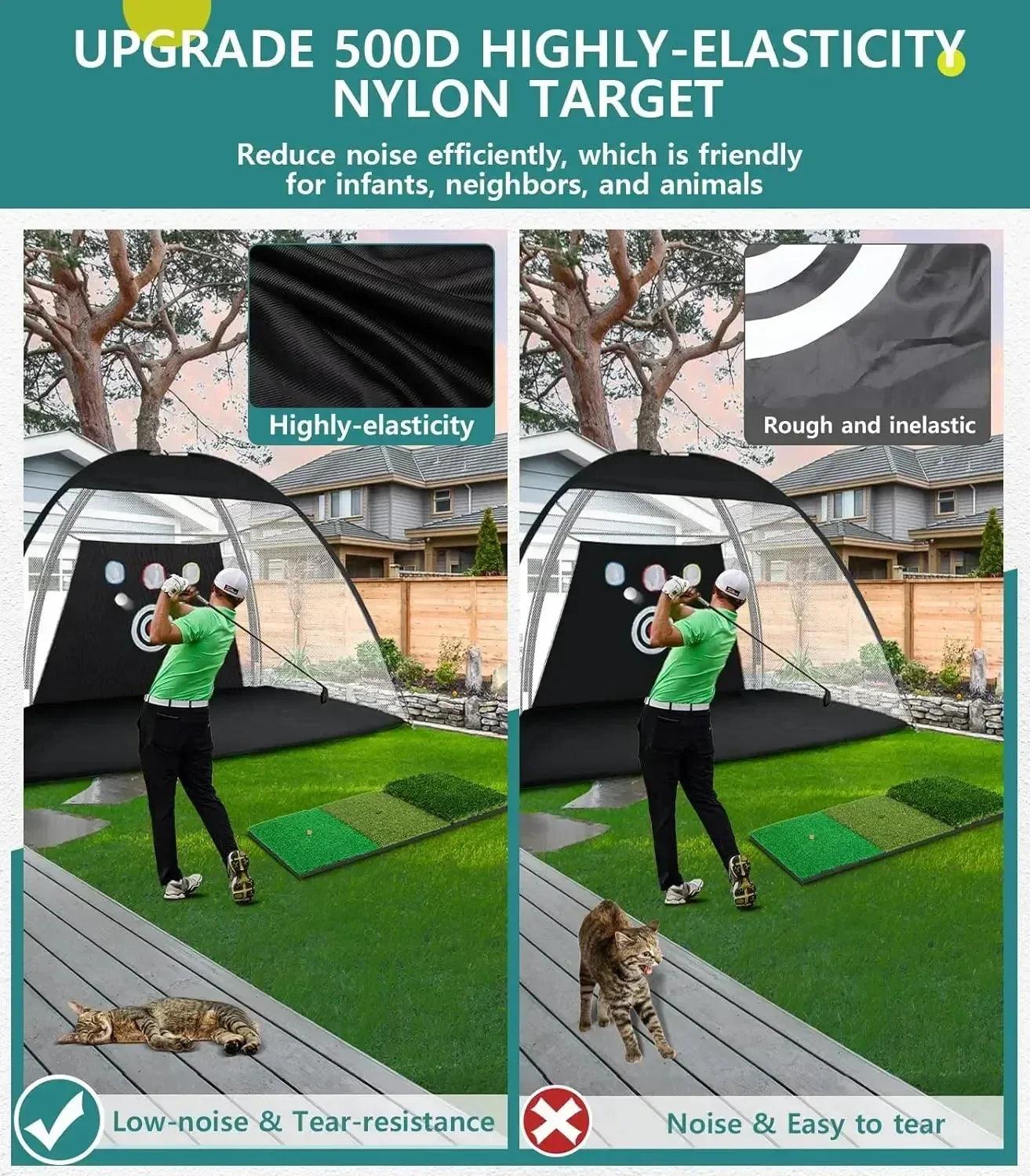 dcutie-10x7ft-golf-practice-net-with-tri-turf-mat-target-carry-bag-for-backyard-training-390775 - GOLF LEAGUE