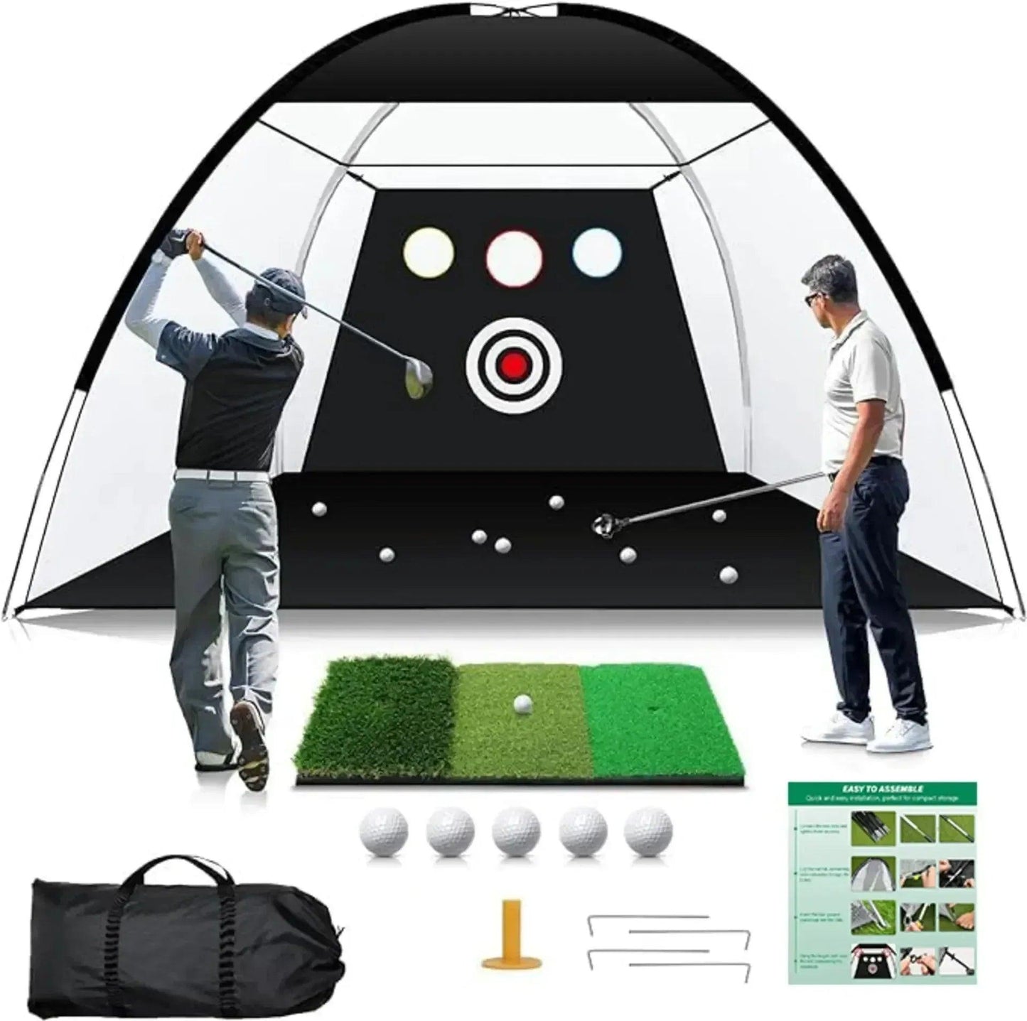dcutie-10x7ft-golf-practice-net-with-tri-turf-mat-target-carry-bag-for-backyard-training-811173 - GOLF LEAGUE