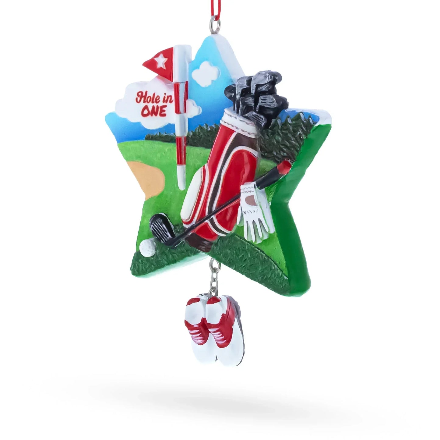 Hole in One Golf Bag with Flag and Shoes Resin Christmas Ornament - GOLF LEAGUE