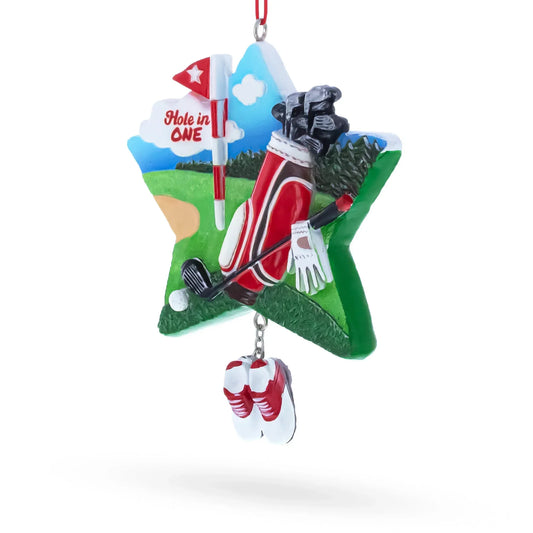 Hole in One Golf Bag with Flag and Shoes Resin Christmas Ornament - GOLF LEAGUE