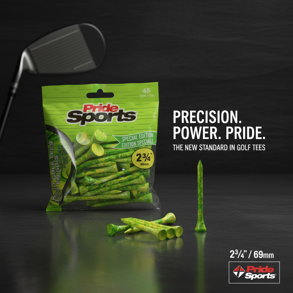 Pridesports Paint Splatter Wood Golf Tees – Colorful 45-Pack