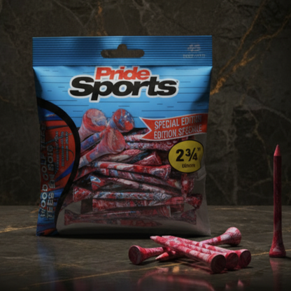 Pridesports Paint Splatter Wood Golf Tees – Colorful 45-Pack