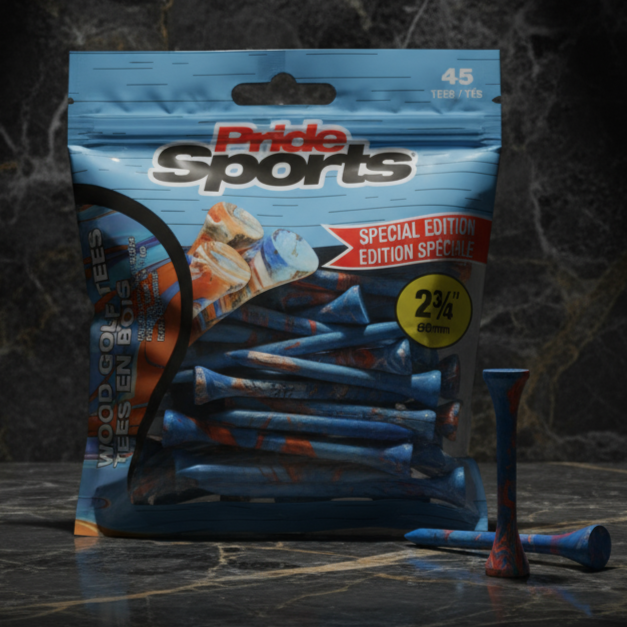 Pridesports Paint Splatter Wood Golf Tees – Colorful 45-Pack