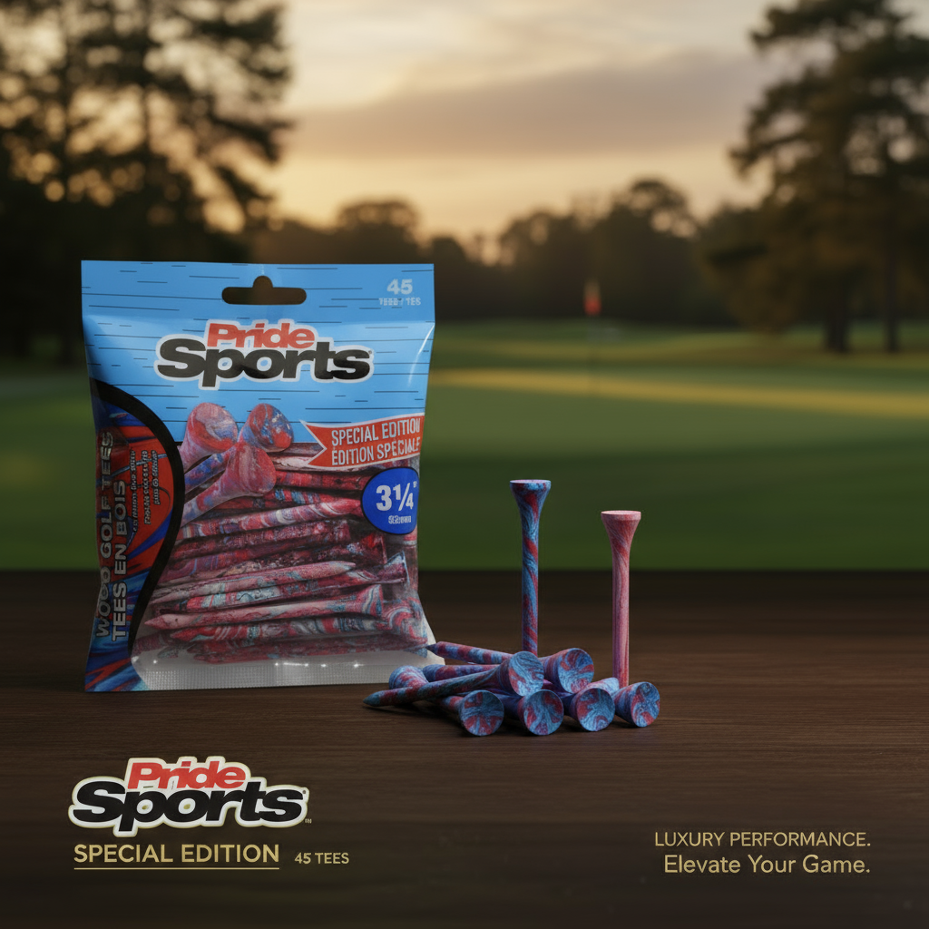 Pridesports Paint Splatter Wood Golf Tees – Colorful 45-Pack