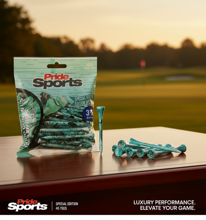 Pridesports Paint Splatter Wood Golf Tees – Colorful 45-Pack