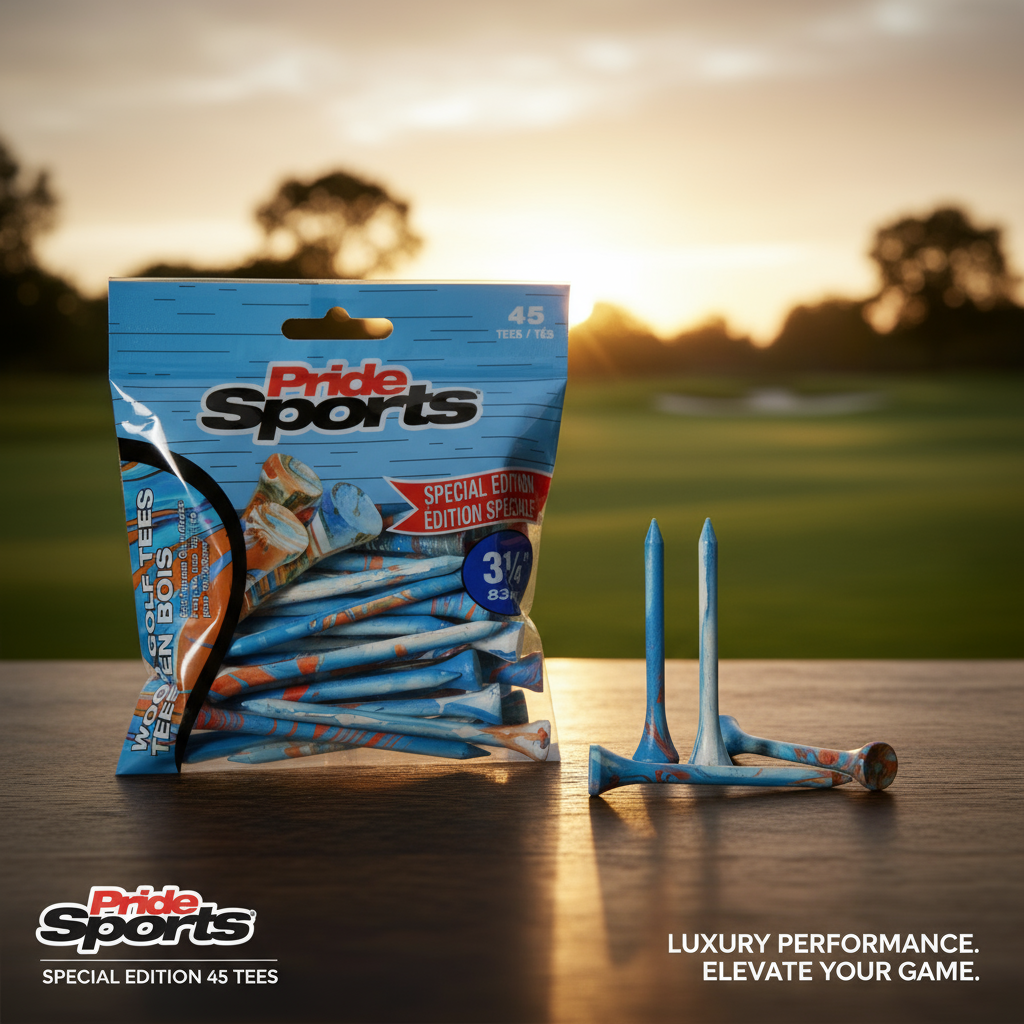 Pridesports Paint Splatter Wood Golf Tees – Colorful 45-Pack