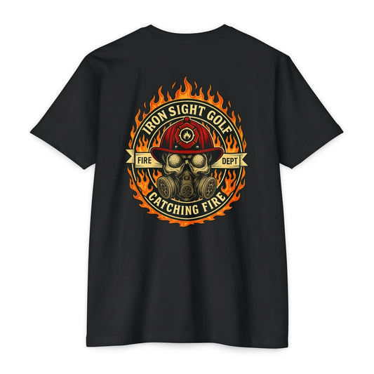 Catching Fire Firefighter Golf T-Shirt — Iron Sight Golf