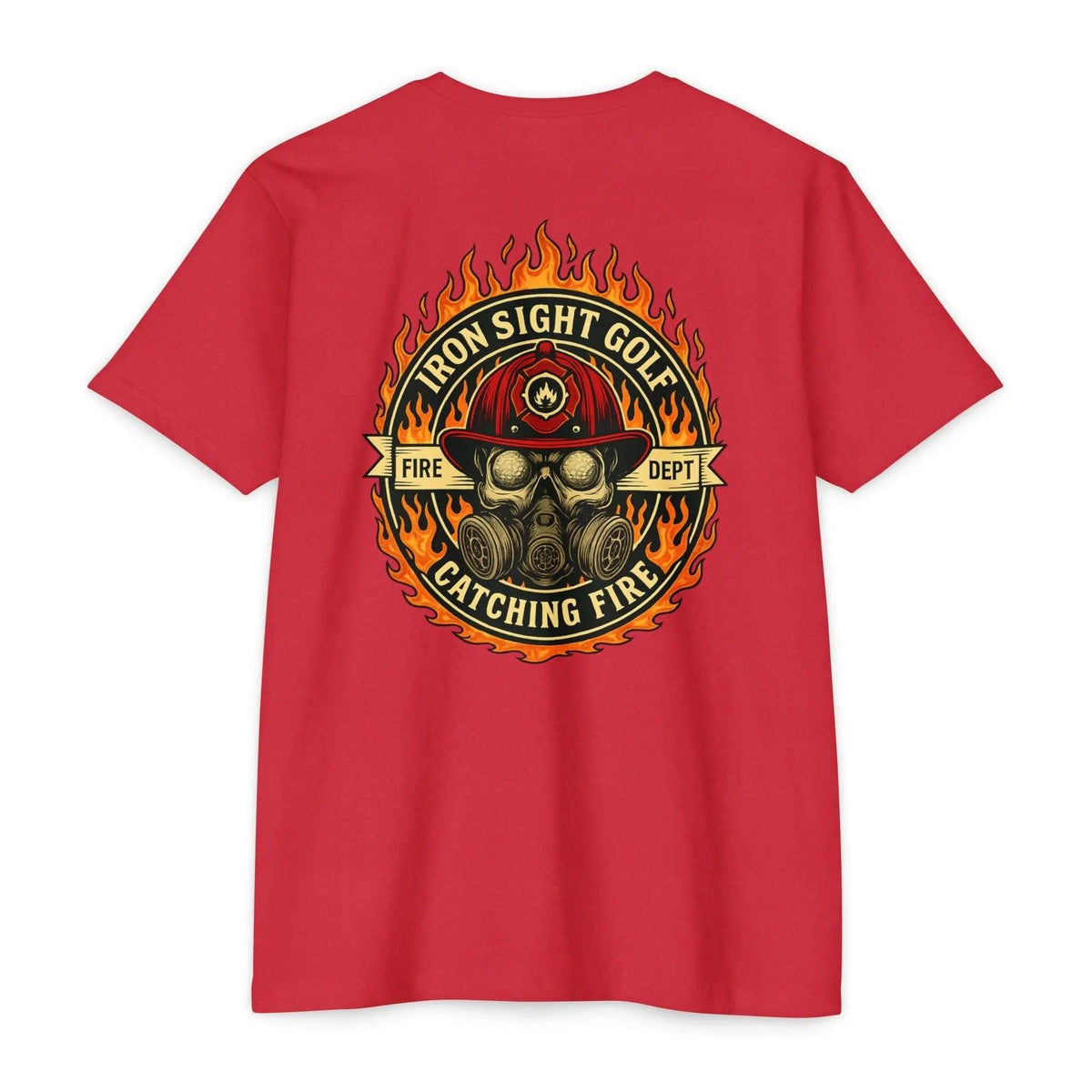 Catching Fire Firefighter Golf T-Shirt — Iron Sight Golf