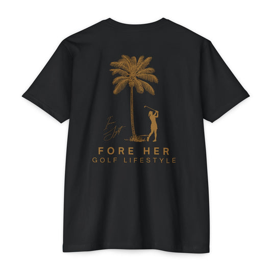 For Her Tropical Golf T-Shirt — Palm Silhouette
