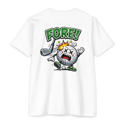 Funny Golf T-Shirt — 'Fore!' Bogey Bob Iron Sights Cartoon