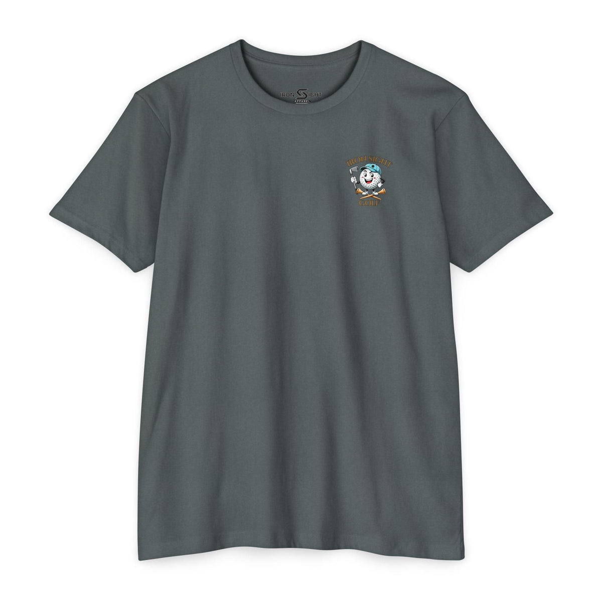 Funny Golf T-Shirt — 'Fore!' Bogey Bob Iron Sights Cartoon