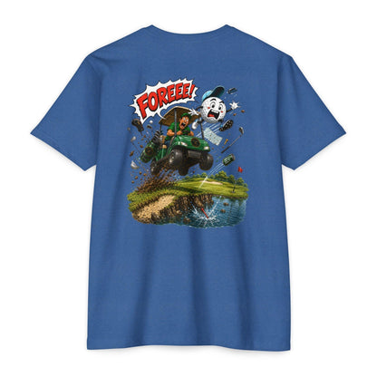 Golf Cart Crash T-Shirt — 'Fore!!!' Retro Cartoon Golf Graphic Tee