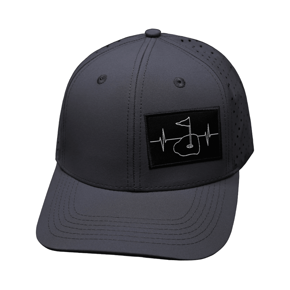 Golf Hat - Baseball Hat Fit - Charcoal - Laser Mesh