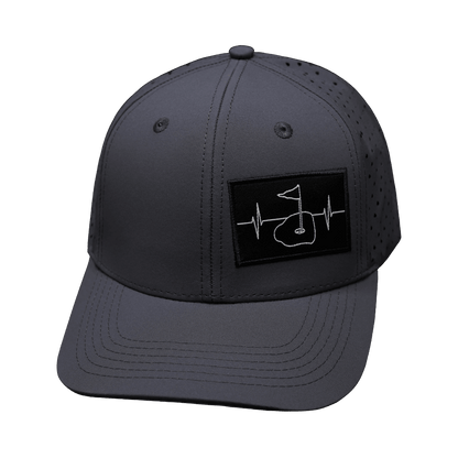 Golf Hat - Baseball Hat Fit - Charcoal - Laser Mesh