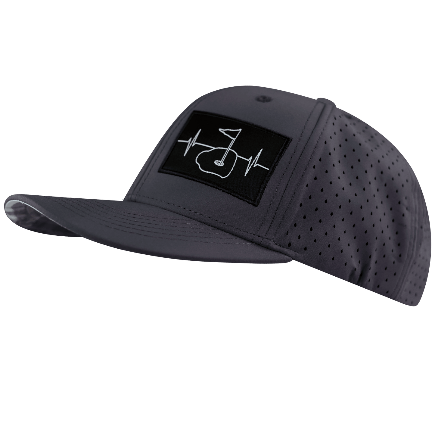 Golf Hat - Baseball Hat Fit - Charcoal - Laser Mesh