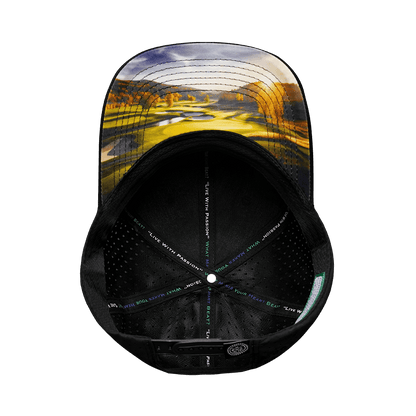 Golf Hat - Baseball Hat Fit - Black - Laser Mesh