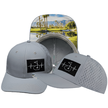 Golf Hat - Baseball Hat Fit  - Gray Blue - Laser Mesh