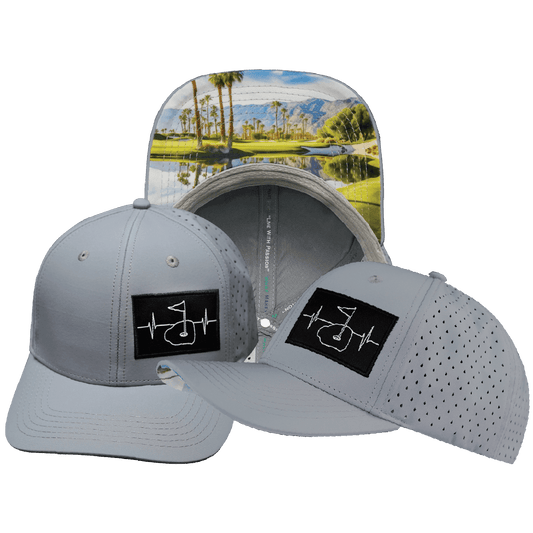Golf Hat - Baseball Hat Fit  - Gray Blue - Laser Mesh