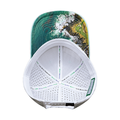 Golf Hat - Low Profile - Ponytail - Mint Green / White - Laser Mesh