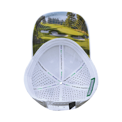 Golf Hat - Low Profile - Ponytail - White - Laser Mesh