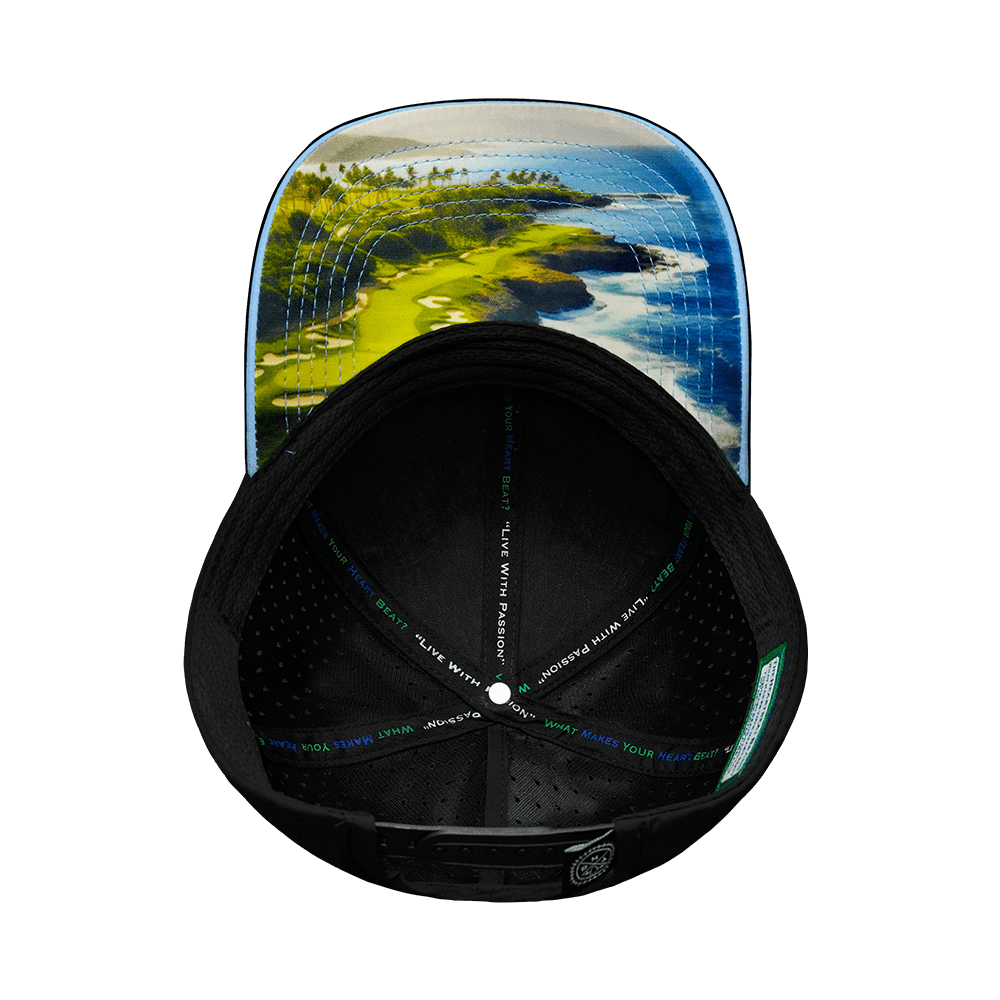 Golf Hat - Low Profile - Ponytail - Baby Blue / Black - Laser Mesh