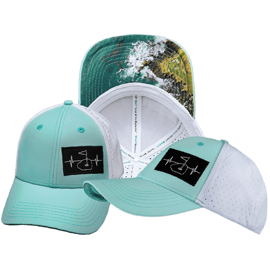 Golf Hat - Low Profile - Ponytail - Mint Green / White - Laser Mesh