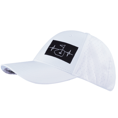 Golf Hat - Low Profile - Ponytail - White - Laser Mesh