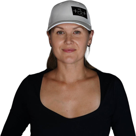 Golf Hat - Low Profile - Ponytail - White - Laser Mesh