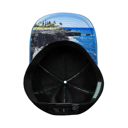 Golf Hat - Trucker Hat - Slate Blue / Black - Laser Mesh