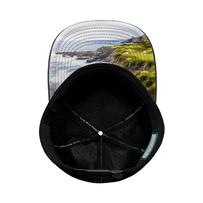 Golf Hat - Trucker Hat - Soft Charcoal Camo / Black - Laser Mesh