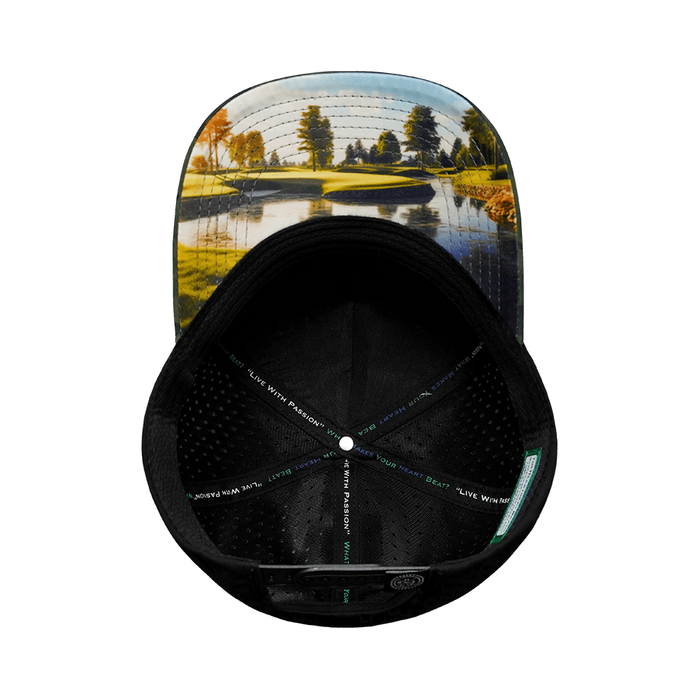 Golf Hat - Trucker Hat - Soft Teal Camo / Black - Laser Mesh