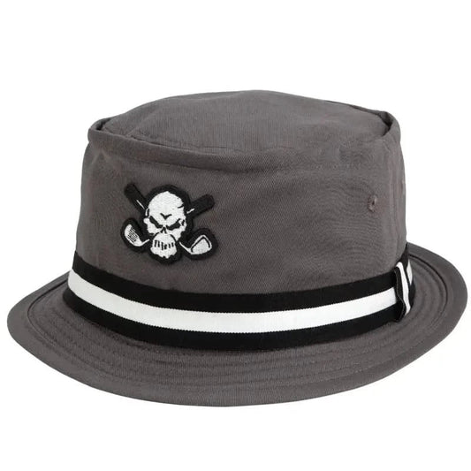 Premium Bucket Golf Hat w/ Skull (Charcoal)