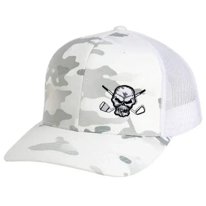 Camo Trucker Golf Hat (White) by Tattoo